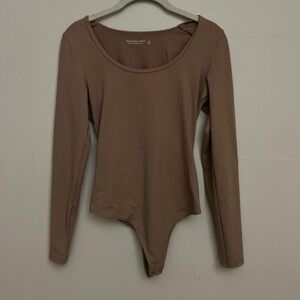 Abercrombie & Fitch Tan Long Sleeve Bodysuit